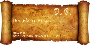 Domján Vitus névjegykártya
